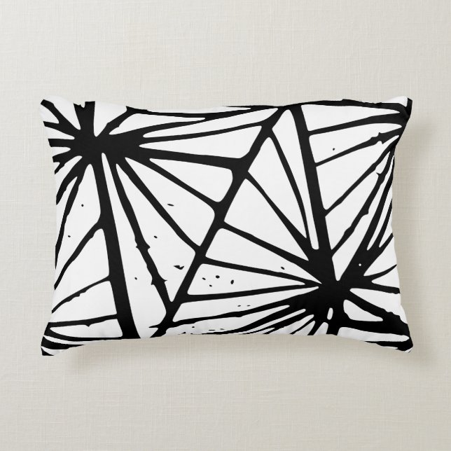 Abstract Triangles Lino Print Decorative Cushion (Front)