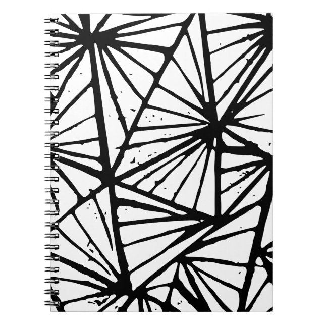 Abstract Triangles Lino Print Spiral Notebook (Front)