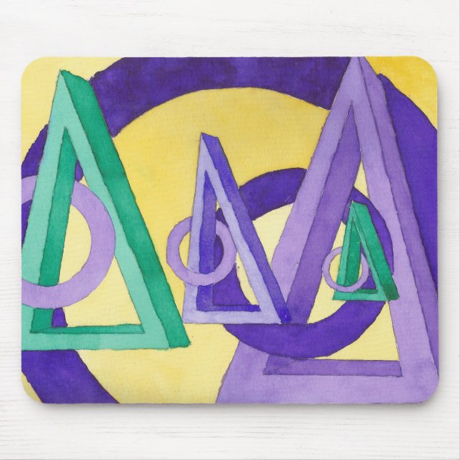 Abstract Triangles Mouse Mat (Front)
