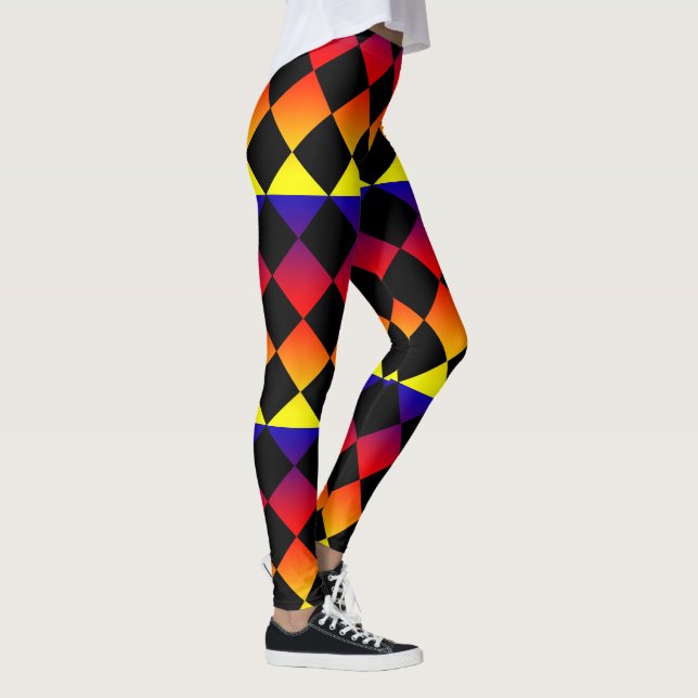 Abstract Triangles, Rainbow Color Ladies Leggings (Right)