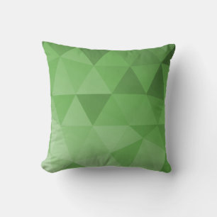Abstract Triangles Seamless Pattern - Green Cushion
