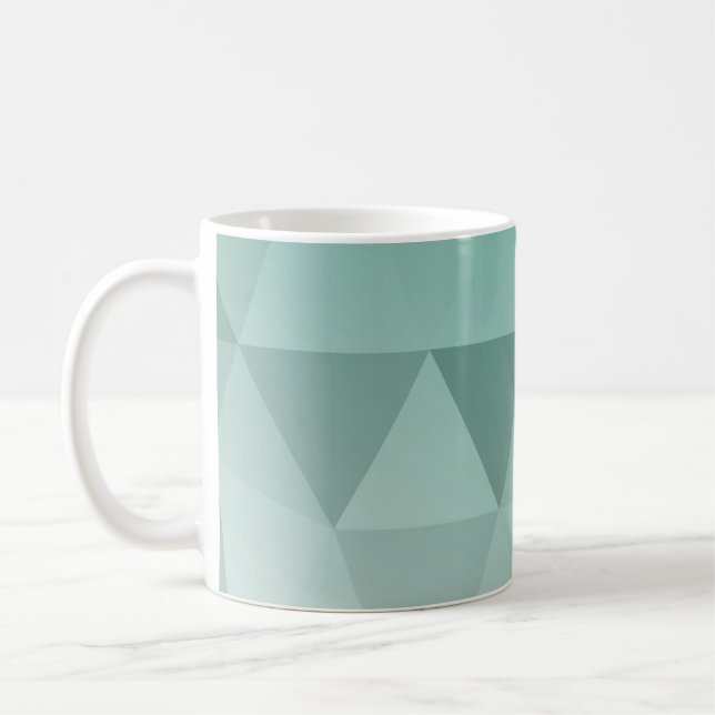 Abstract Triangles Seamless Pattern - Green Versio Coffee Mug (Left)