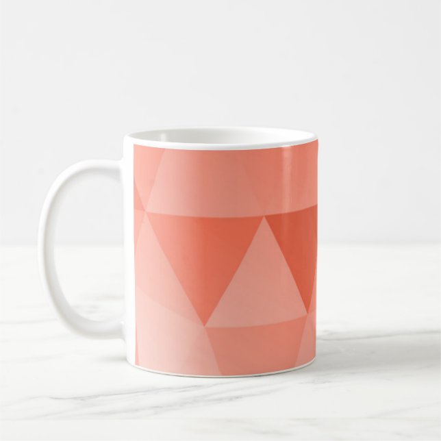 Abstract Triangles Seamless Pattern - Red Version  Coffee Mug (Left)