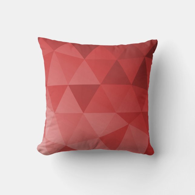 Abstract Triangles Seamless Pattern - Red Version Cushion (Front)