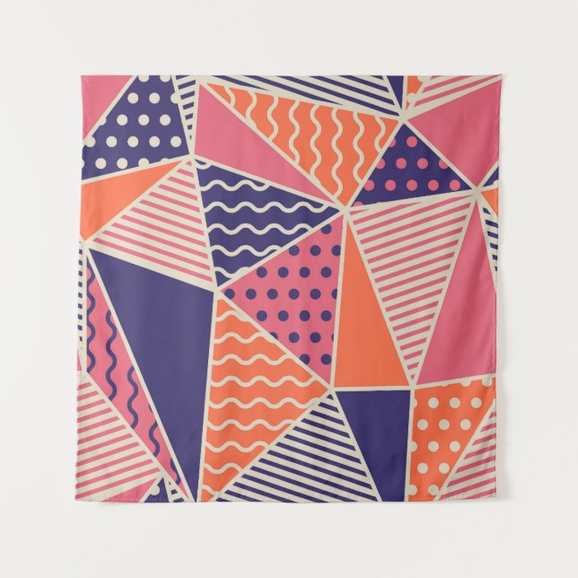 Abstract Triangles: Vintage Geometric Background Tapestry (Front)