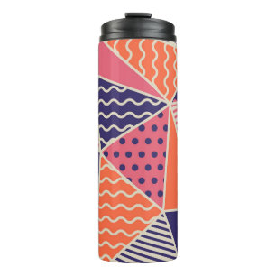 Abstract Triangles: Vintage Geometric Background Thermal Tumbler