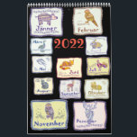 Abstract tribal animals from Europe Calendar<br><div class="desc">This cute "Abstract Tribal Animals from Europe" Animal World Design for Calendar is a great gift for friends and relatives. Right for birthday,  B-Day,  Christmas. For mom,  sister,  niece,  daughter.</div>