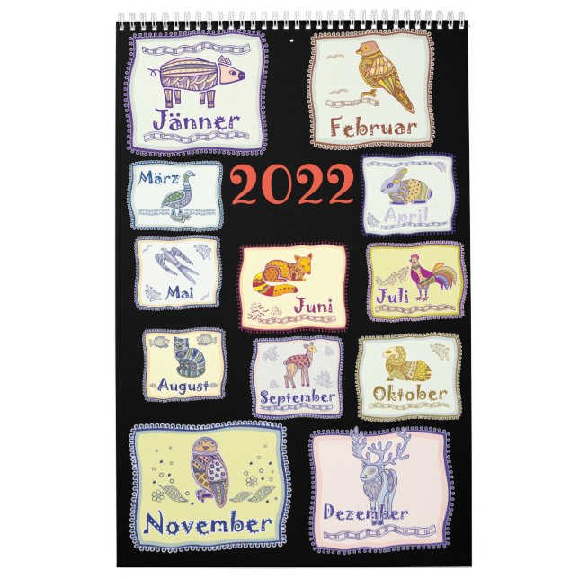 Abstract tribal animals from Europe Calendar (Cover)