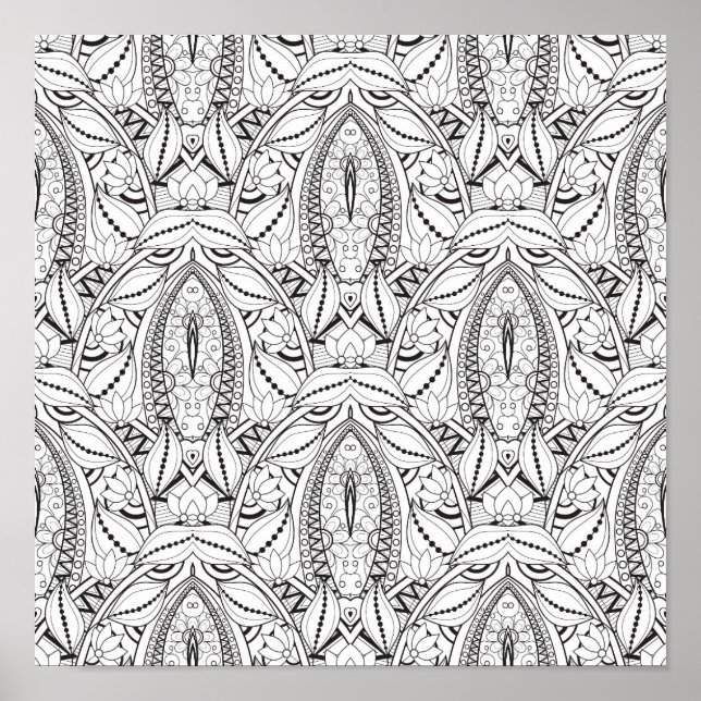 Abstract Tribal Doodle 2 Poster (Front)