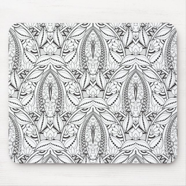 Abstract Tribal Doodle Mouse Mat (Front)