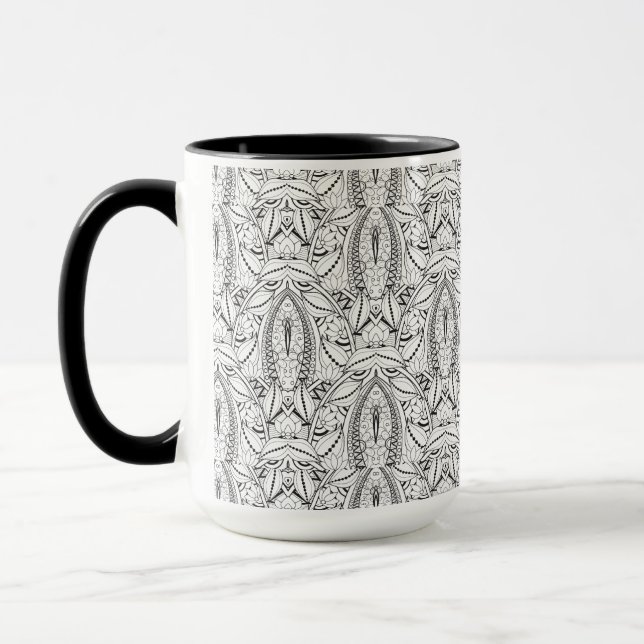Abstract Tribal Doodle Mug (Left)