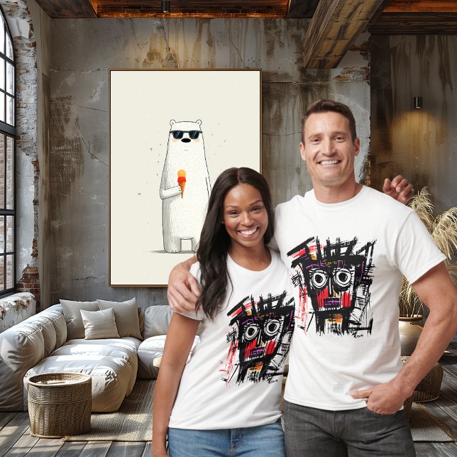 Abstract Tribal Face - Bold Red Purple Black Urban T-Shirt (Creator Uploaded)