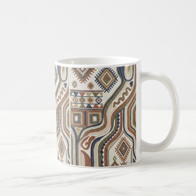 Abstract Tribal Geometric Embroidery Pattern Coffee Mug (Right)