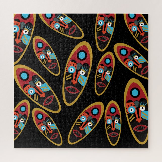 abstract tribal mask design jigsaw puzzle (Vertical)