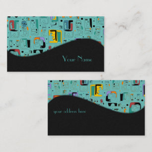 Abstract tribal maya ancient faces pattern 1 business card