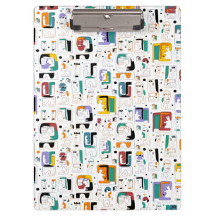 Abstract tribal maya ancient faces pattern 1 clipboard