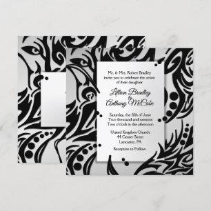 Abstract Tribal Silver Wedding Invitation
