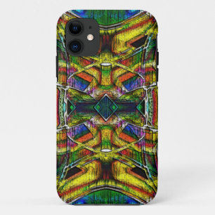 Abstract tribal style designs, carved iPhone 11 case