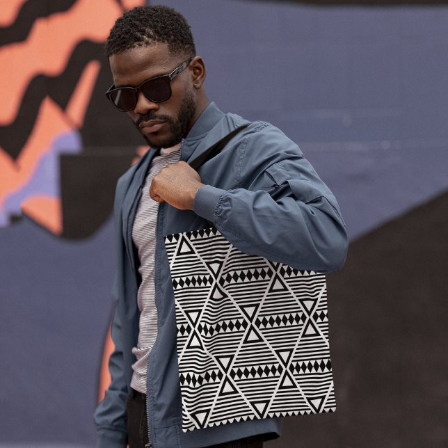 Abstract tribal triangles tote bag (Creator Uploaded)