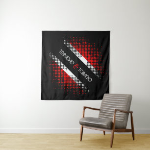 Abstract Trinidad and Tobago Dot Pattern Flag Tapestry