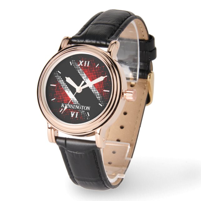 Abstract Trinidad and Tobago Flag with Name Watch (Angle)