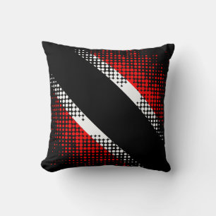 Abstract Trinidad & Tobago Dot Pattern on BLACK Cushion