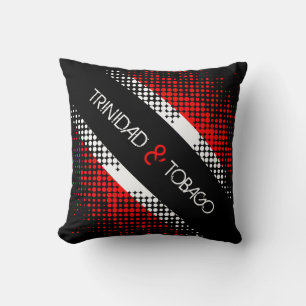 Abstract Trinidad & Tobago Dot Pattern with Text Cushion