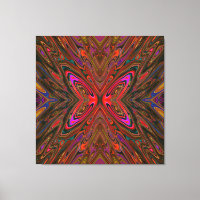 Abstract Trippy Orange and Magenta Butterfly