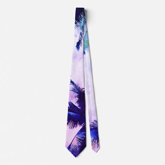 *~* Abstract Tropical AP25 Exotic Beach Palm Tree Tie (Front)