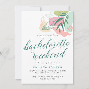 Abstract Tropical Bachelorette Weekend Invitation