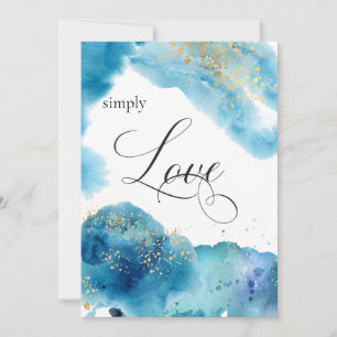 *~* Abstract Tropical Beach Glitter Waves Wedding Invitation