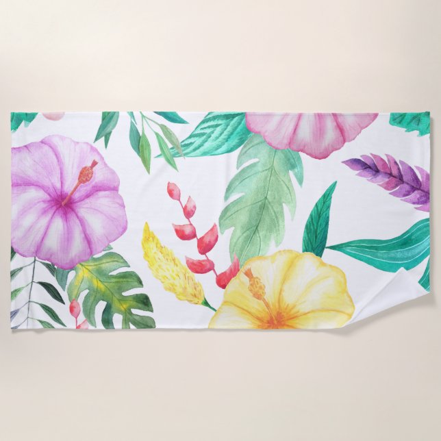 Abstract Tropical Beach Towel (Front)