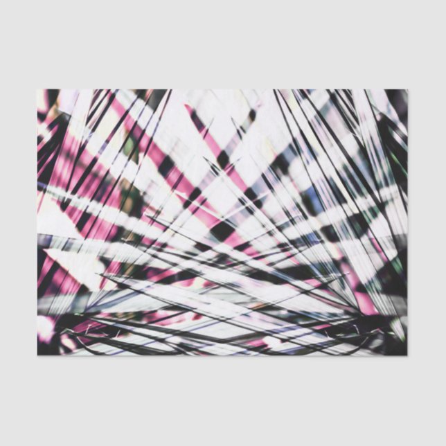 Abstract Tropical Black and Pink Jungle Leaves Tissue Paper (Front)