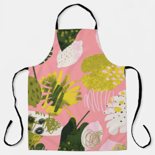 Abstract Tropical Colourful Leaves Pattern Apron
