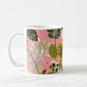 Abstract Tropical Colourful Leaves Pattern Coffee Mug