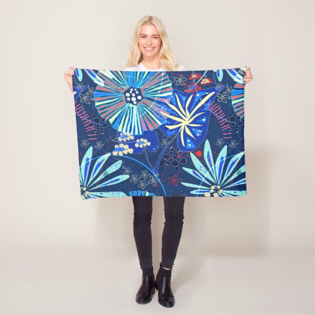 Abstract  tropical fleece blanket (In Situ)