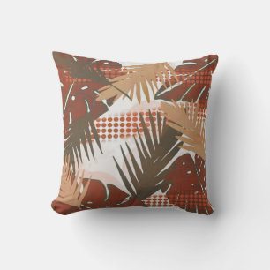 Abstract tropical flower botanical cushion