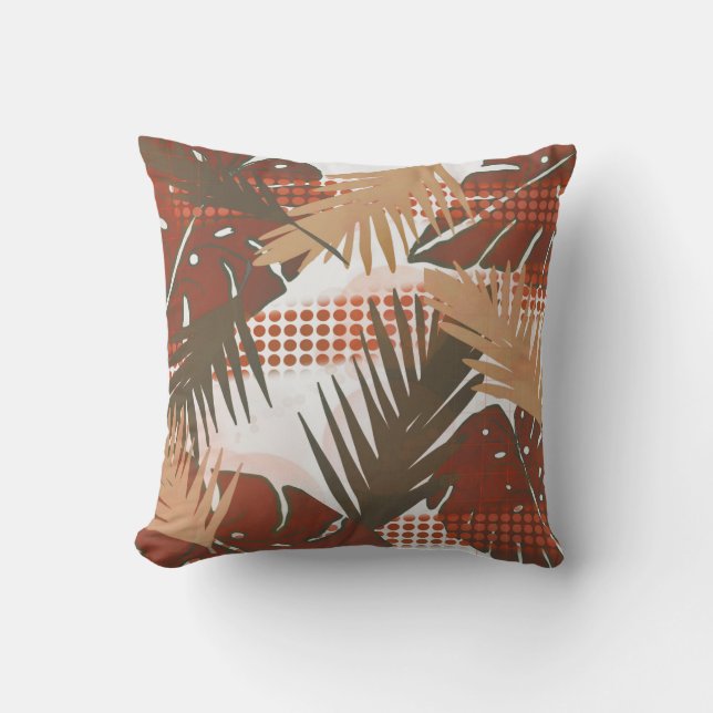 Abstract tropical flower botanical cushion (Front)