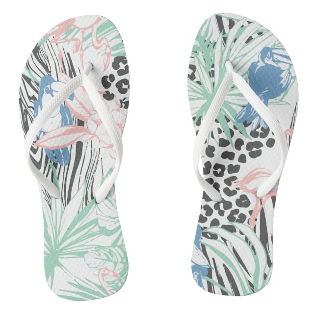 Abstract Tropical Forest Flip Flops (Footbed)