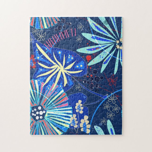 Abstract  tropical jigsaw puzzle (Vertical)
