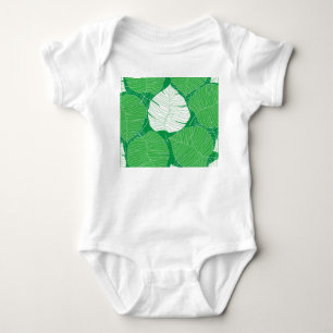 Abstract tropical leaf, artistic painting. baby bodysuit