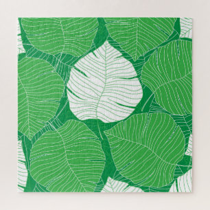 Abstract tropical leaf, artistic painting. jigsaw puzzle