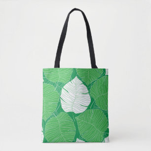 Abstract tropical leaf, artistic painting. tote bag