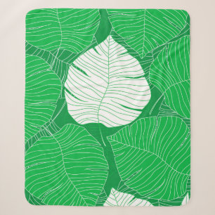 Abstract tropical leaf painting design sherpa blanket