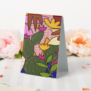 Abstract tropical leaves and flowers