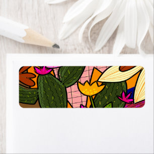 Abstract tropical leaves and flowers