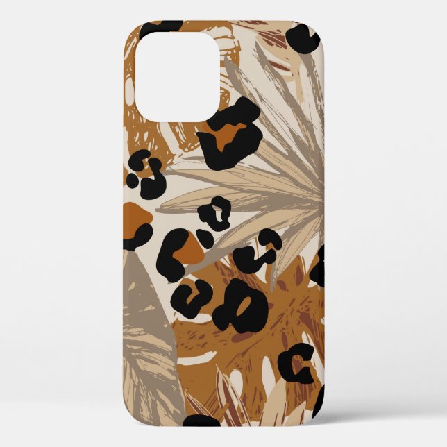 Abstract tropical leaves and grunge leopard camouf Case-Mate iPhone case (Back)