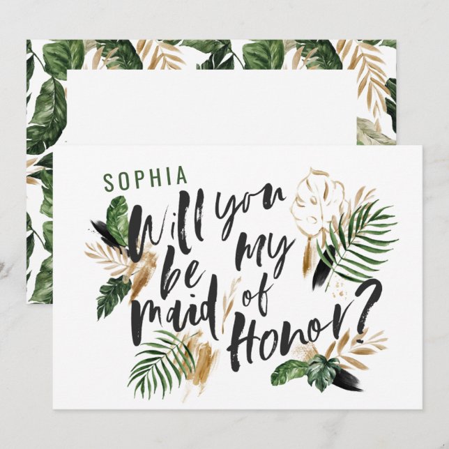 Abstract tropical Maid of Honour (Front/Back)