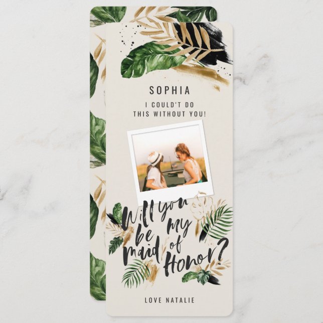 Abstract tropical Maid of Honour photo (Front/Back)