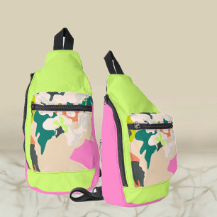 Abstract Tropical Orchids Modern Colourful  Sling Bag